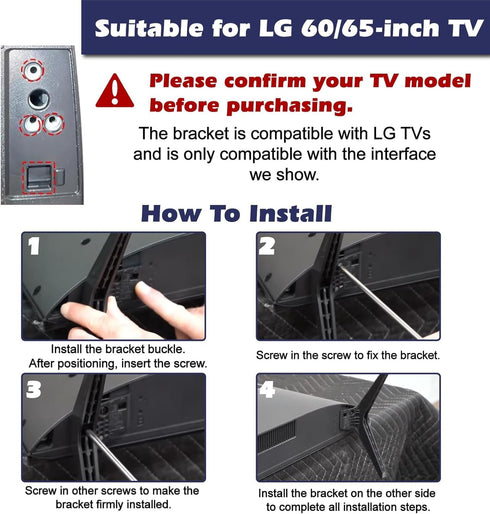 WISINY 65 Inch 60 Inch 60UJ6050 60UK6090 60UM6900 60UN7300 65UJ6300 65UK6090 65UM6900 65UM7300PUA 65UN6950 for LG TV