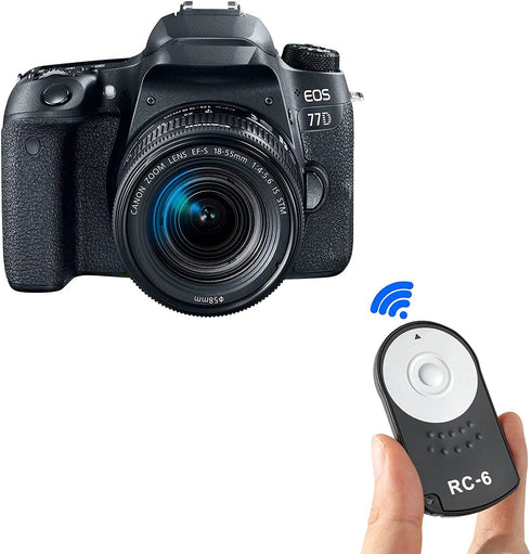 RC-6 Camera Remote Shutter Release for Canon ESO 77D 5DSR 760D 70D 80D 6D2 5D3 5D4 (1pc Black)