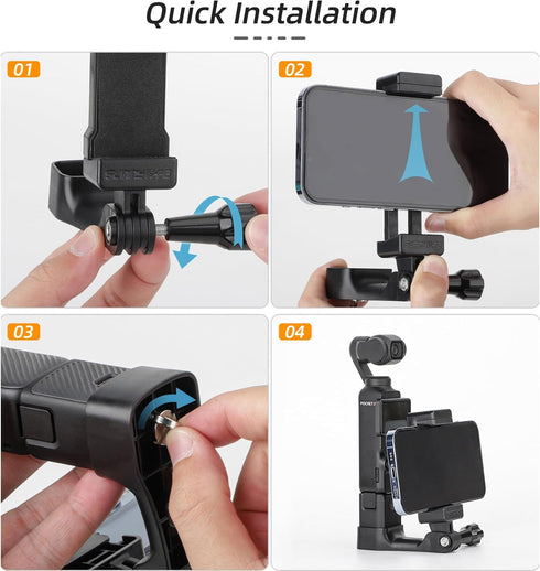 DJI Pocket 3 Phone Holder Set, Expansion Accessories with 1/4" Thread Hole Compatible with DJI Osmo Pocket 3 and