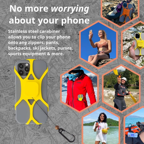 Pulpo Safety Phone Leash, Anti-Drop Smartphone Harness, Anti-Theft Cell Phone Tether with Retractable Cord Clip