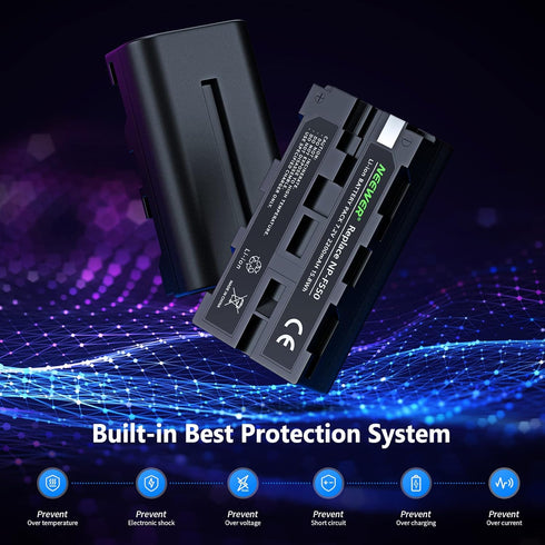 Neewer Rechargeable Li-ion Battery Replacement for Sony NP-F550/570 - Compatible with Field Monitor