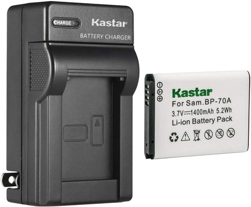 Kastar 1-Pack BP-70A Battery and AC Wall Charger for Samsung BP-70A, ST95, ST96, TL105, TL110, TL205 Cameras