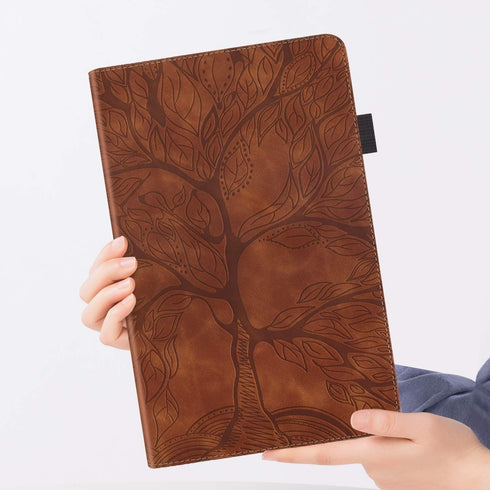 Case for Samsung Galaxy Tab S8 2022/S7 2020 11 Inch PU Leather Folio Stand Cover with Pencil Holder, Brown