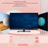 Mini Keyboard and Mouse Combo, Stylish Colorful Round Keycaps Mute Laptop Keyboard Mouse Set, Ergonomic Design for OS