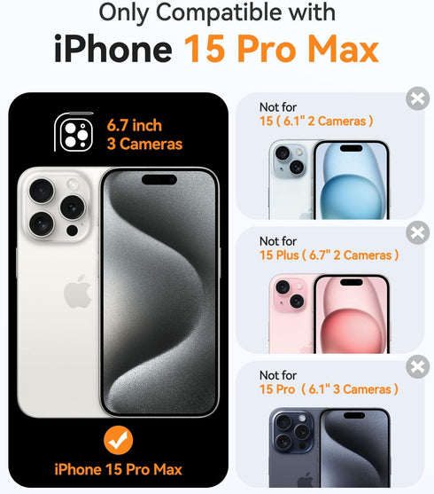 CANSHN Magnetic Case for iPhone 15 Pro Max, Full Camera Protection, Compatible with MagSafe - Deep Green
