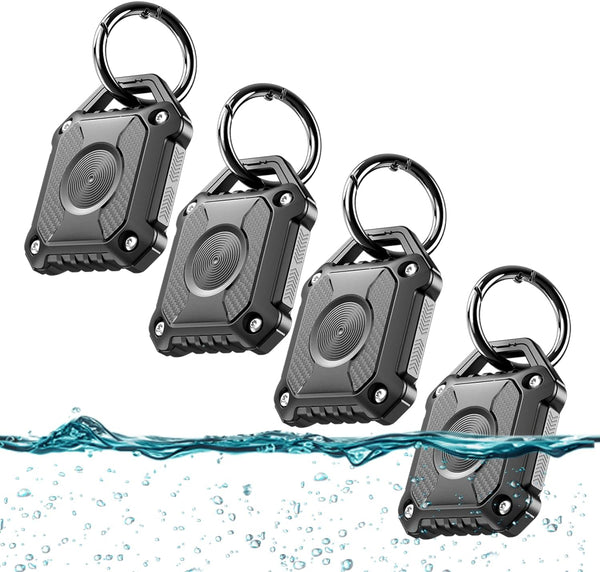 Airtag Holder 4 Pack, IP68 Waterproof Keychain Holder, Hard TPU Airtag Keychain with 360 Full Protection for Apple