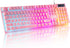 CHONCHOW Light Up Cute Pink Gaming Keyboard, 104 Keys Full Size, Number Pad,
