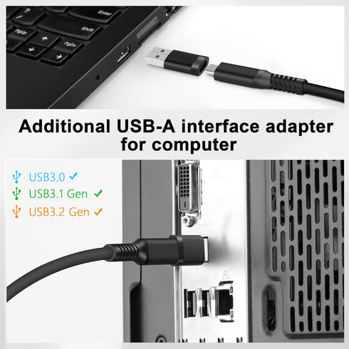 Kuject Link Cable 16FT for Quest 3S/3, Quest 2/Pro, Pico 4, VR Headset Accessories, USB 3.0 Type C to C High Speed