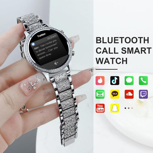Smart Watch for Women with Answer/Make Call, Bluetooth Smartwatch for Android iOS Phones, Blood Pressure Watch,