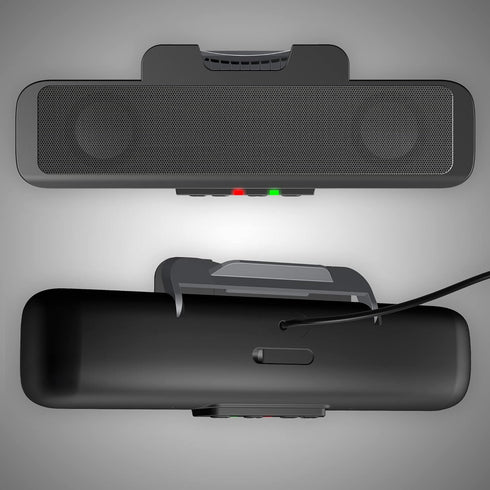 Cyber Acoustics USB Speaker Bar (CA-2890) Stereo USB Powered Speaker with Convenient Controls, Clamps to Monitor