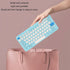 Keyboard and Mouse Combo, Cute Retro Typewriter Keyboard with Round Key, 78 Keys, USB Cute Mouse for Desktop, Laptop and Computer (Blue)
