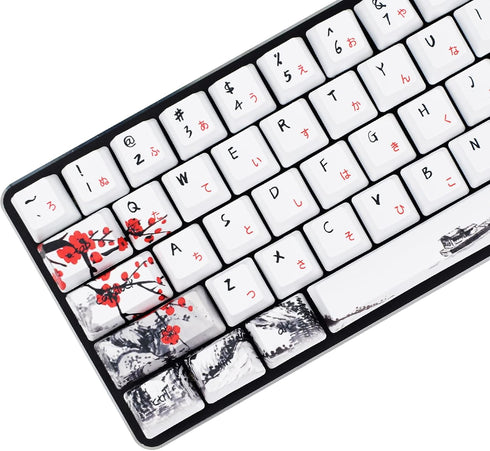 MOLGRIA Keycaps Set, 71 Custom PBT OEM Profile Keycaps with Japanese Font and Keycap Puller for Cherry MX 71/61 60