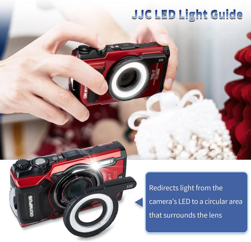 JJC LED Light Guide Ring for Olympus Tough TG-7 TG7 TG-6 TG6 TG-5 TG5 TG-4 TG4 TG-3 TG3 TG-2 TG2 Cameras, Macro Ring