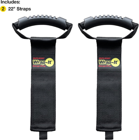 Easy-Carry Wrap-It Storage Straps, 22” (2-Pack) Heavy-Duty Hook and Loop Cord Carrying Strap