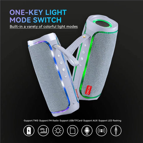 TECIGO Speaker10 5.3, Portable Bluetooth Speakers Outdoor Portable Bluetooth Hours of PlaytimeBluetooth Wireless