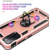 ADDIT Samsung S20 FE Case, Heavy Duty Military Grade with Kickstand Ring & Magnet Car Mount - Rose Gold