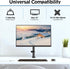 MOUNTUP Adjustable Single Monitor Mount for Max 32 Inch Flat Curved Screen, VESA 75x75 & 100x100, Black