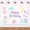 Spa Happy Birthday Backdrop Spa Party Supplies for Girls Makeup Pajama Sleep