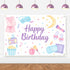 Spa Happy Birthday Backdrop Spa Party Supplies for Girls Makeup Pajama Sleep