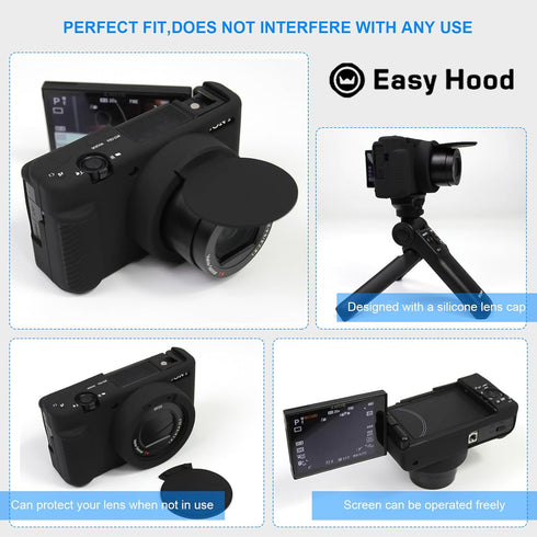Camera Case for Sony ZV-1 ZV1 Vlog Camera, Soft Silicone Protective Cover with Removable Lens Cover