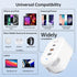 Budi 38W 3-Port USB Wall Charger, Multifunctional Built-in USB Cable Fast Charger for iPhone/Tablet/Samsung
