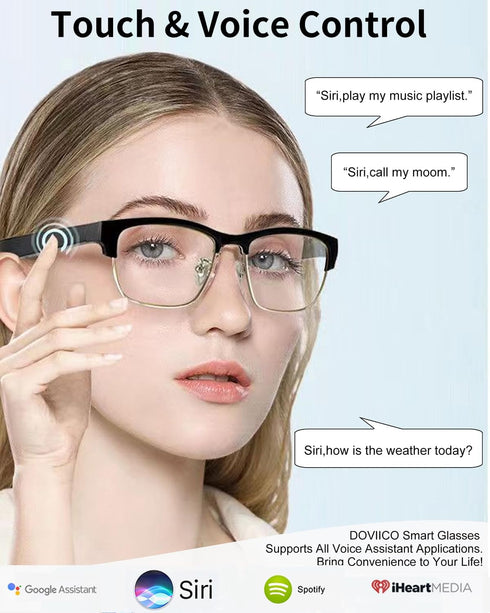 Generic Smart Glasses Bluetooth Audio Glasses for Men Women with Built-in Mic, Speakers, Blue Light Filter, Open Ear