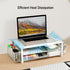 gianotter White Monitor Stand Riser, Desk Organizer with Drawer and Pen Holder, 2-Tier Computer Stand
