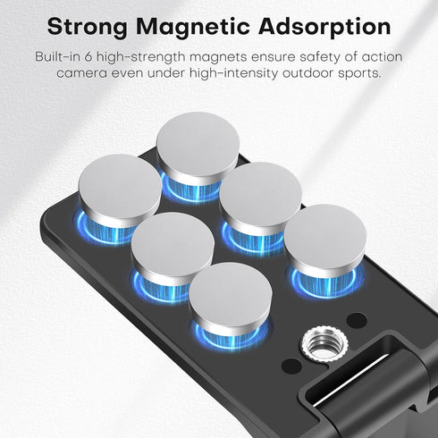REYGEAK Insta360 X5,Aluminum 13/12/11/10/9/DJI 3/Action 5/4/3 Magnetic Mount Stand for Camera Holder Mount,Magnet
