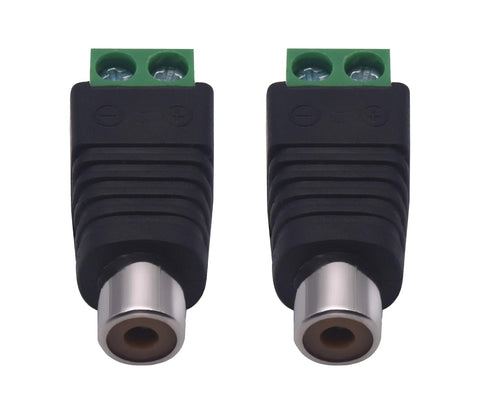 RCA to AV Screw Terminal Connector, Phono RCA Female Jack Solderless Converter for Audio/Video Speaker Wire