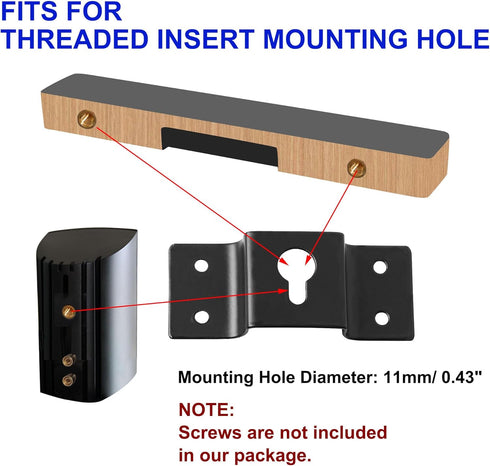 uxcell 5 Pcs Wall-Mounted Speaker Hanging Brackets, 7cm Long Iron Hanger Plate Accessories for Surround Sound Box Audio