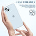 Goton Camera Lens Protector for iPhone 15 Plus, Bling Tempered Glass with Glitter Diamond Metal Cover, Blue
