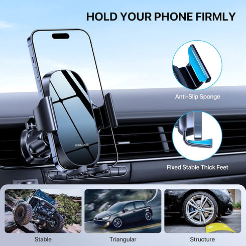 Miracase Upgraded-2nd Generation Universal Phone Holders for Your Car, 3 in 1 Air Vent Mount Compatible with iPhone