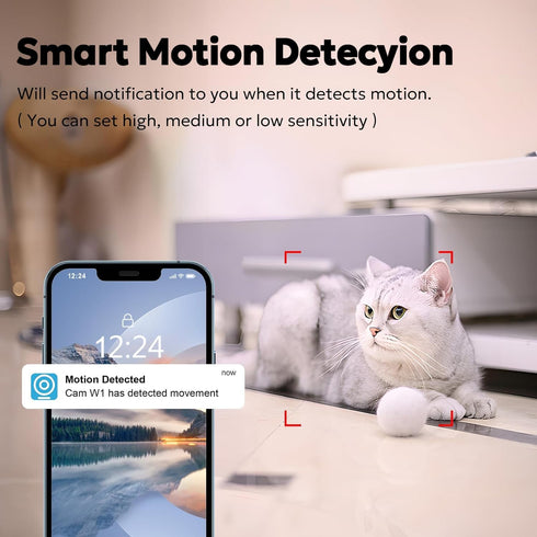 owltron Indoor Security Camera 2K, 360° Home Security Camera with Motion Detection and Night Vision