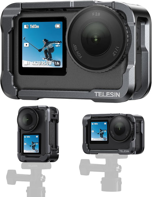 TELESIN Aluminum Alloy Protective Frame Case for DJI Osmo Action 6 Camera, Quick-Release