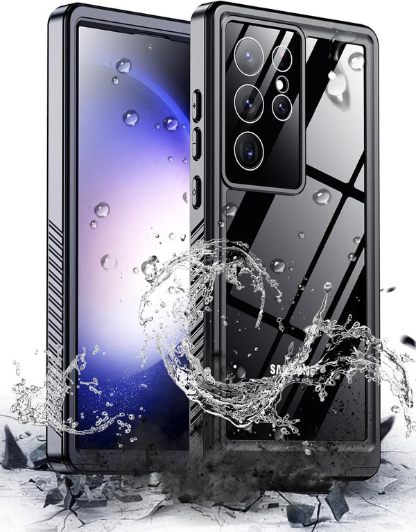Hualele Galaxy S23 Ultra Case, Waterproof Rugged Full Body Protective Military Grade Drop Protection with Built-in Lens