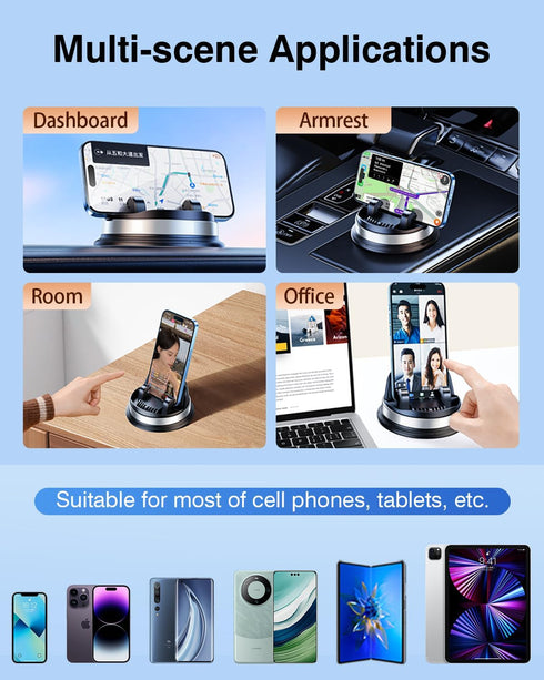 OATSBASF Cell Phone Holder for Car, Dashboard Car Phone Mount 360° Rotatable with Non-Slip Silicone