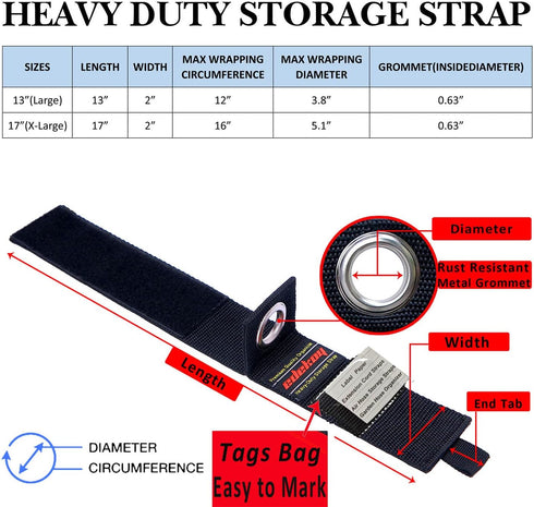 Extension Cord Holder Organizer Straps 9Pack, Heavy Duty Storage Straps for Garage RV Boat Organization