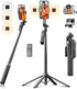 71 Inch Tall Selfie Stick Phone Tripod with Detachable Wireless Remote and 2 LED Lights for Recording, Video, Picture,