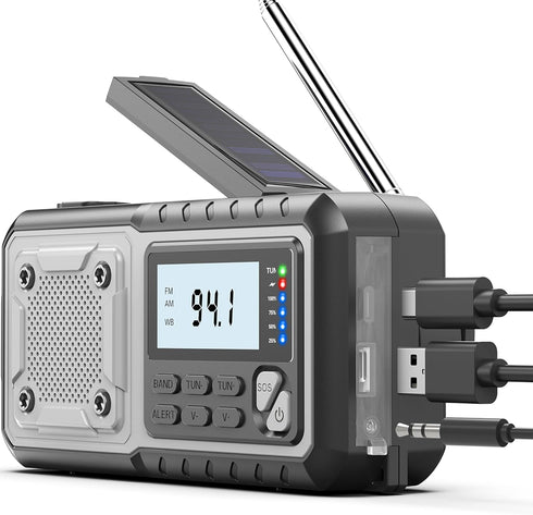 SIYEGK Emergency Weather Radio 5000mAh with Solar Hand Crank, Men Dad Husband Cool