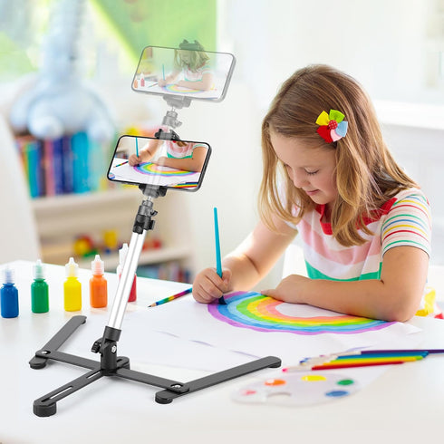 JOILCAN 360 Overhead Tripod for Mini Projector, Adjustable Overhead Phone Mount, Tabletop Tripod for Cookie Decorating
