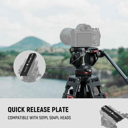 NEEWER 501PL Tripod Quick Release Plate, Compatible with MVH500AH MVH502AH, 6.3"/16cm Extended Mounting Plate