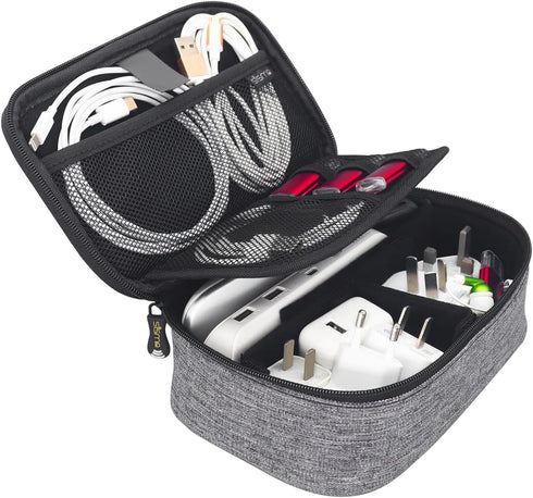 sisma Travel Electronics Organizer Small Carrying Case for Cables Phone Chargers USB Plugs Power Cords Earbuds Adapter