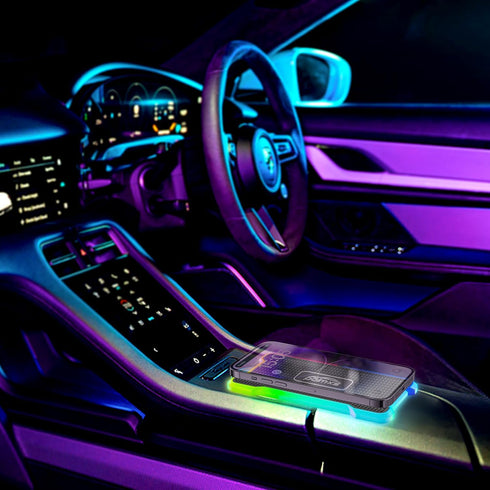 Wireless Charger Fast Wireless Car Charger, Light Up Charging Pad for Car Cell Phone, RGB Cordless Charger for S23/S22,