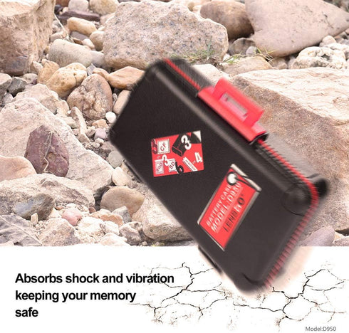 LENSGO Camera Battery Memory Card Case, Water-Resistant Hard Protector for 3 Batteries & 6 SD Cards (Red)