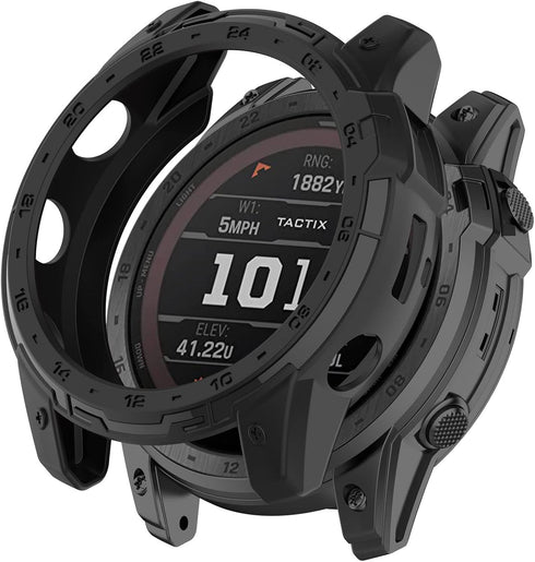 Garmin Tactix 7 AMOLED Case Compatible, Rugged Scratch-Resistance TPU Military Protection Cover (Black&Green)