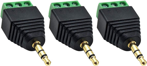 Poyiccot 3.5mm Screw Terminal Connector - 3.5mm 1/8 inch Male to AV 3 Screw Terminal Headphone Stereo Audio Connector
