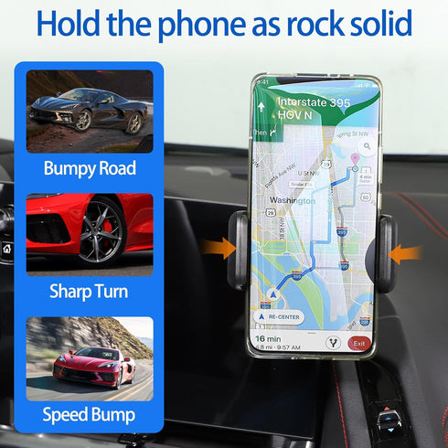 Car Phone Mount for Chevrolet Corvette C8 2020-2024, Center Console Navigation Screen Holder, Handsfree Stand - Style A