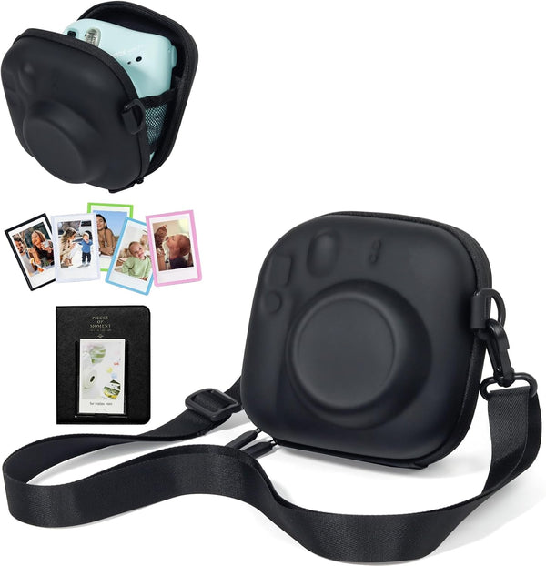 CAIYOULE Camera Case for Fujifilm Instax Mini 12/11/99/90/7+ with Mini 3 inch Photo Album and Magnetic Frame
