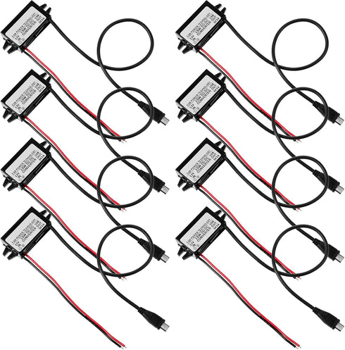 Weewooday 2 Pieces 12V to 5V Converter - DC-DC Buck Module Micro USB Power Adapter