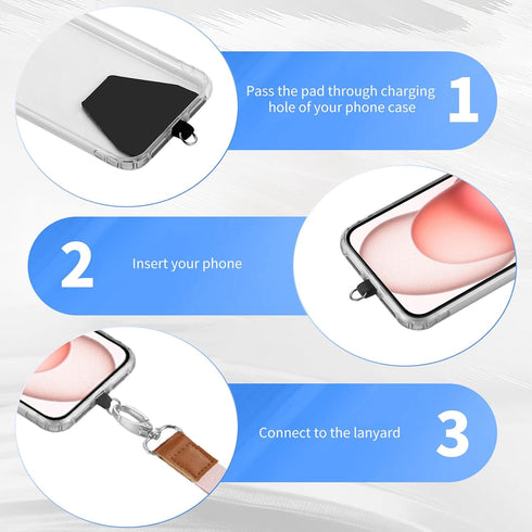 OUTXE Phone Lanyard, 4 Pads, Adjustable Neck Strap, Wrist Strap, Nylon Lanyard Compatible with All Smartphones